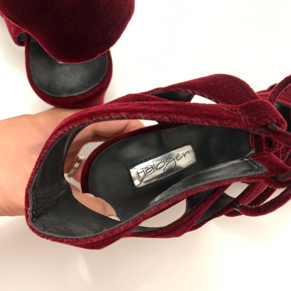 NEW Halogen Burgundy Lani Strappy Lace-Up Sandals - Picture 10 of 11